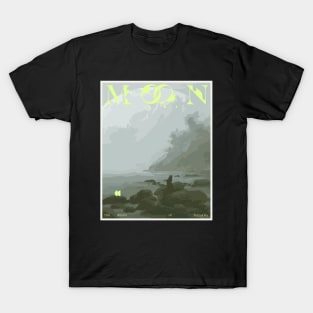 Moon and landscape with cat T-Shirt